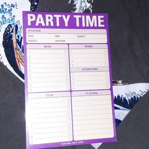 Party Time planner notepad